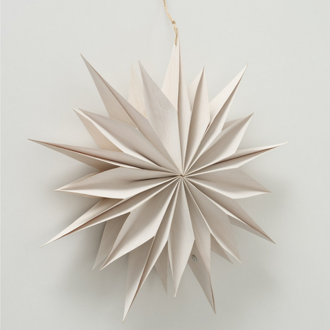XXL Dekoanhänger / Weihnachtsstern Holzoptik - Papier - Ø50cm - Handarbeit