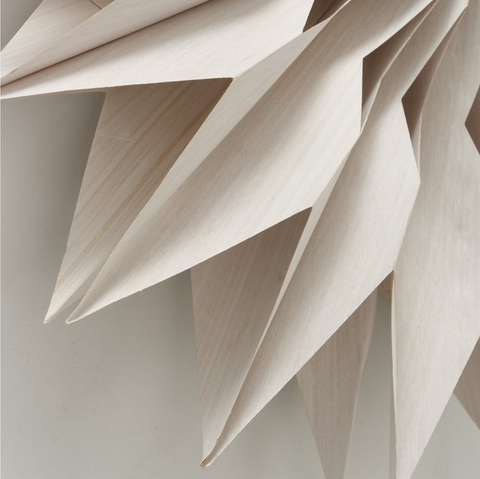 XXL Dekoanhänger / Weihnachtsstern Holzoptik - Papier - Ø50cm - Handarbeit