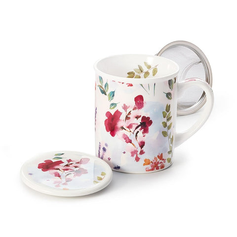 Kräuterteetasse "Rosi", New Bone China, 3-tlg. in Geschenkbox - 250ml