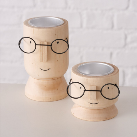 Teelichthalter Nerdy Deko - Kiefernholz - 2er Set