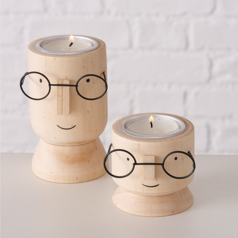Teelichthalter Nerdy Deko - Kiefernholz - 2er Set