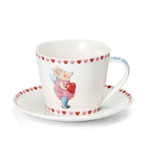 Teetasse und Untertasse "Schutzengel", New Bone China in Geschenkbox - 300ml