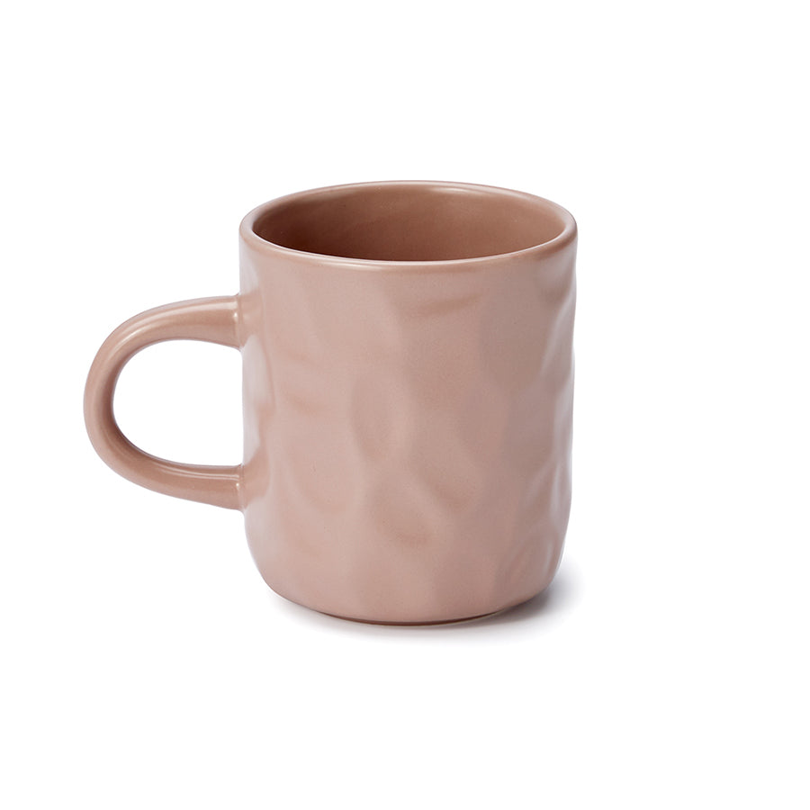 Becher "Tara", Steinzeug, matt mit Relief - 300ml - altrosa oder petrol