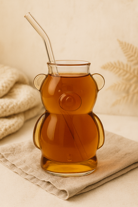 Becher "Bärchen" aus Borosilikatglas, hitzebeständig