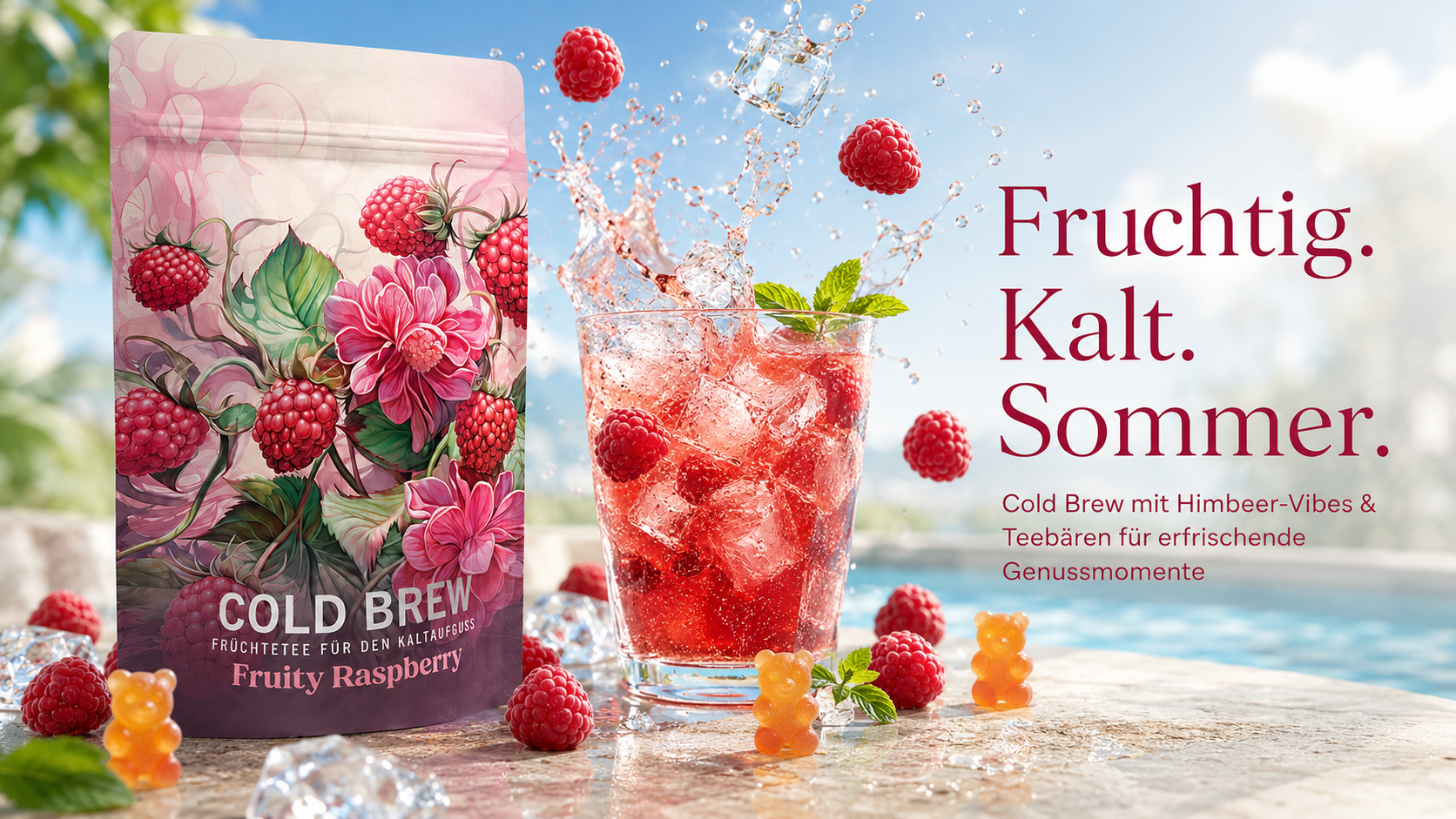 Erfrischender Cold Brew Tee mit Eiswürfeln