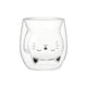 Doppelwandiges Glas "Sleeping Cat mit Pfötchen", hitzebeständig