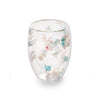Doppelwandiges Glas "Vina", weiß, mit Trockenblumen, hitzebeständig - 250ml
