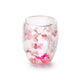 Doppelwandiges Glas "Vina", rosa, mit Trockenblumen, hitzebeständig - 250ml