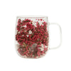 Doppelwandiges Glas "Flower", dunkelrosa, mit Trockenblumen, hitzebeständig - 350ml