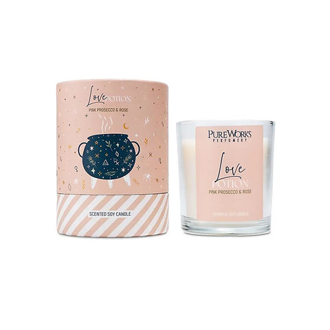Duftkerze mit Geschenkbox - Liebestrank - Pink Prosecco & Rose