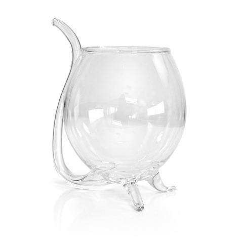 Glas mit Standfuß und integriertem Strohhalm – Naturelei
