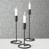 Kerzenleuchter / Kerzenständer "Fio" 3tlg. schwarz, H:20 cm - 32 cm