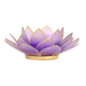 Lotusblume - Teelichthalter "violett" - goldfarbig - 13,5cm