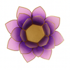 Lotusblume - Teelichthalter "violett" - goldfarbig - 13,5cm – Ansicht 3