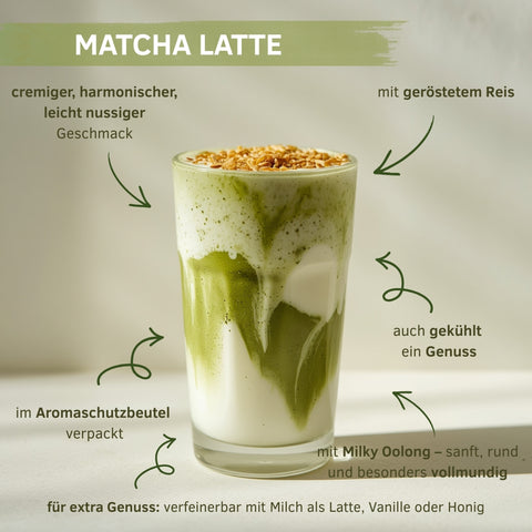 Matcha Latte - mit Joghurtstücken