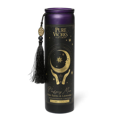 Manifestationskerze "Reinigender Mond" -  im Glas mit Quaste - 300g