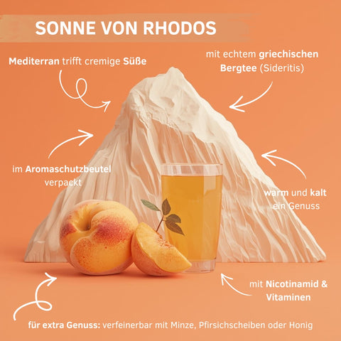 Sonne von Rhodos - Griechischer Bergtee mit Pfirsich