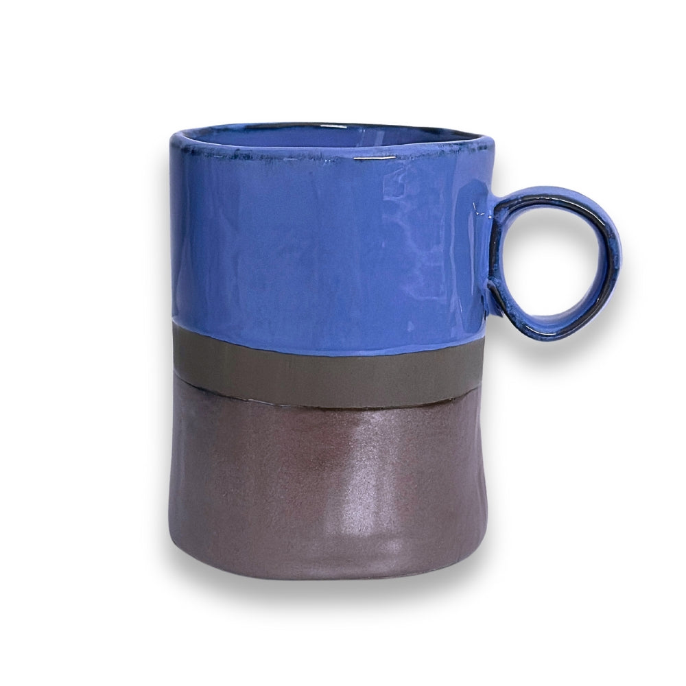 Teebecher "Miham", blau/kupfer, Steingut - 360ml