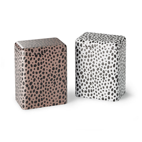 Teedose "Leo Dots" - rechteckig, mit Stülpdeckel, 2 Farben - 200g