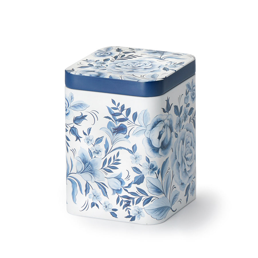 Teedose "Ostfriesland" - mit Stülpdeckel, weiß/blau matt - 100g