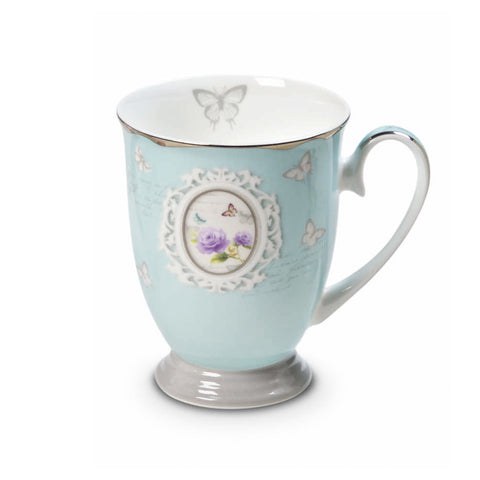 Teetasse "Rose" - hellblau - 200ml - Einzelstück