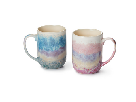 Becher "Anna", Steinzeug, Reactive Glaze, rosa oder blau - 500ml