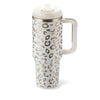 Becher To-Go "Lea", Cup Edelstahl inkl. Trinkhalm - 1,1l