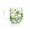 Doppelwandiges Glas "Flower", grün, mit Trockenblumen, hitzebeständig - 250ml