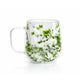 Doppelwandiges Glas "Flower", grün, mit Trockenblumen, hitzebeständig - 250ml