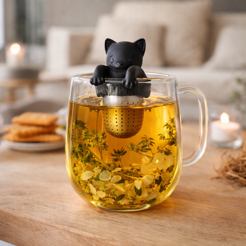 Doppelwandiges Glas "Flower", grün, mit Trockenblumen, hitzebeständig - 250ml