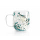 Doppelwandiges Glas "Flower", türkis, mit Trockenblumen, hitzebeständig - 250ml