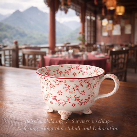 Teetasse "Haiki", rot, Steingut - 200ml