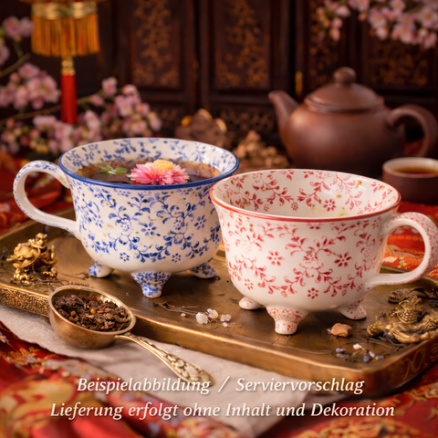 Teetasse "Haiki", blau, Steingut - 200ml