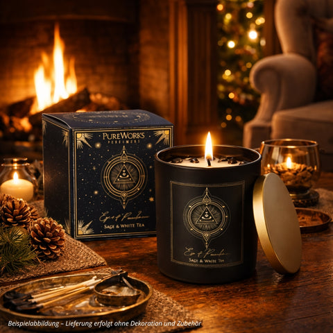 Manifestationskerze "Auge der Vorsehung" - im Glas mit Deckel