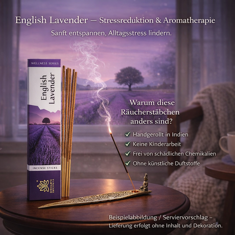 Räucherstäbchen "English Lavender" - Stressreduktion und Aromatherapie - 12St.