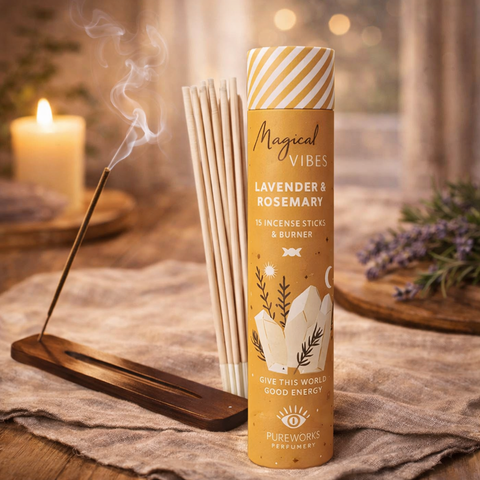 Räucherstäbchen "Magical Vibes - Lavendel & Rosmarin" - inkl. Räucherstäbchenhalter in Geschenkbox (Kopie)