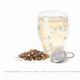 Doppelwandiges Glas "Vina", weiß, mit Trockenblumen, hitzebeständig - 250ml