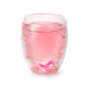 Doppelwandiges Glas "Vina", rosa, mit Trockenblumen, hitzebeständig - 250ml