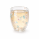 Doppelwandiges Glas "Vina", weiß, mit Trockenblumen, hitzebeständig - 250ml