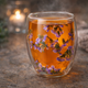Doppelwandiges Glas "Clara", lila, mit Trockenblumen, hitzebeständig - 250ml