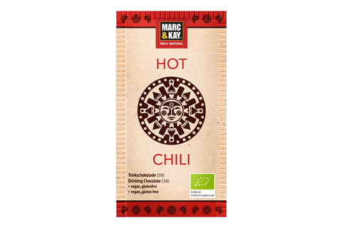 Marc & Kay Bio Trinkschokolade Chili - Hot Chili - Tassenportion - 10 Stück