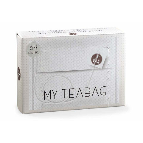 Teefilter mit Bändchen "My teabag" - 64 Stück