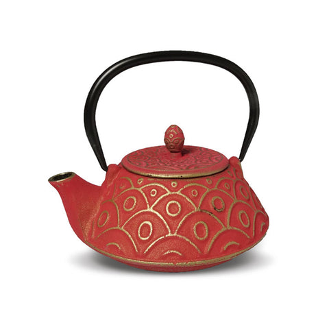 Teekanne "Benxi", rot/gold, Gusseisen mit Edelstahlfilter - 800ml